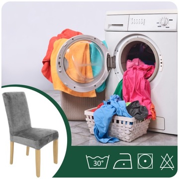 НАБОР ИЗ 4ШТ. ЧЕХОЛЫ ЧЕХОЛ НА СТУЛ СЕРЫЙ ЭЛАСТИЧНЫЙ ПЛОТНЫЙ ВЕЛЮР