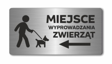 MIEJSCE WYPR ZWIERZĄT w lewo | Tabliczka Nierdzewn