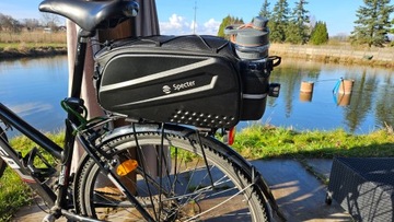 Большая сумка на багажник велосипеда 14л, светоотражатели SPECTER, водонепроницаемая
