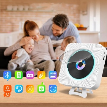 Портативный CD-плеер с Bluetooth и пультом дистанционного управления, отлично подойдет в подарок, 2600 мАч.