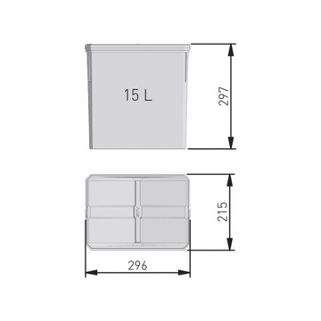 Контейнер для мусора AXISPACE 80 4x15 л