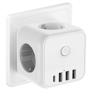 Gniazdo Elektryczne, USB rozgałęźnik laigoods biały