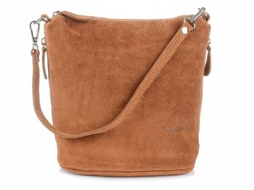 TOREBKA ZAMSZOWA damska listonoszka miko CAMEL