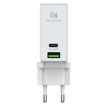 2-портовое USB-зарядное устройство для ноутбука PD QC3.0, 65 Вт