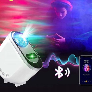 2W1 PROJEKTOR GWIAZD LAMPKA NOCNA STAR ODTWARZACZ MUZYKI RGBW BT