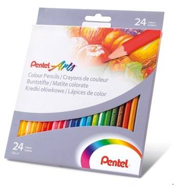 Kredki ołówkowe jaskrawe kolory Pentel 24 szt