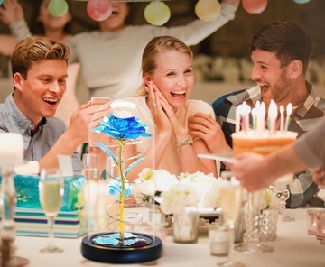 ВЕЧНАЯ РОЗА В СТЕКЛЕ, СВЕТЯЩИЙСЯ СВЕТОДИОД, ЧЕРНАЯ КОРОБКА, ИДЕЯ ПОДАРКА НА ИМЕНИНЫ