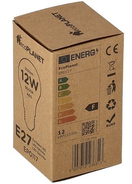 Żarówka LED A60 E27 12W CW Barwa Zimna 6000K Ekonomiczna ecoPLANET