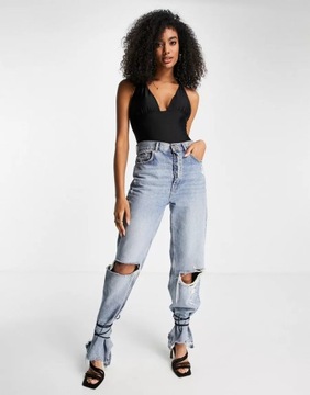 RIVER ISLAND BODY CZARNE BEZ RĘKAWÓW 38 1XEF