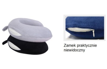 Poduszka podróżna rogal granatowa miękka pianka memory foam