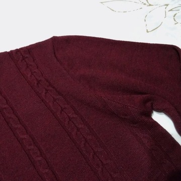 4.DYNAMIC sweter PÓŁGOLF wełna BORDO MEL.XXL