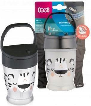 Lovi Kubek ze słomką Junior Salt&Pepper 250 ml
