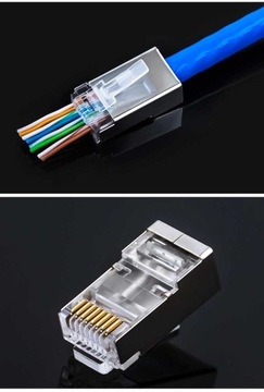 Вилка RJ45, кат.6, проходной экран, 100 шт.