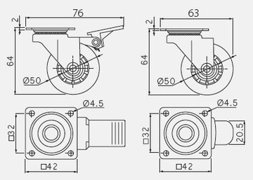 Роликовое колесо BRAZIL GTV диаметр 50