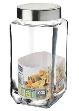 POJEMNIK na ŻYWNOŚĆ mąkę cukier SŁOIK RUBI 1000 ml