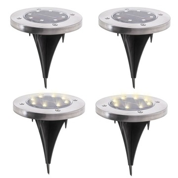 Солнечные садовые светильники наземные, 8LED, 4 шт. холодный белый