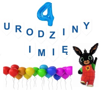 BALONY na urodziny 1-9 BING - URODZINY + IMIĘ