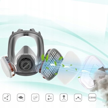 MASKA PEŁNOTWARZOWA 6800 DO WIELOKROTNEGO UŻYTKU , OCHRONA DRÓG ODDECHOWYCH