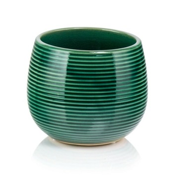 CERAMICZNA OSŁONKA DONICZKA KULA 15CM TURKUSOWA