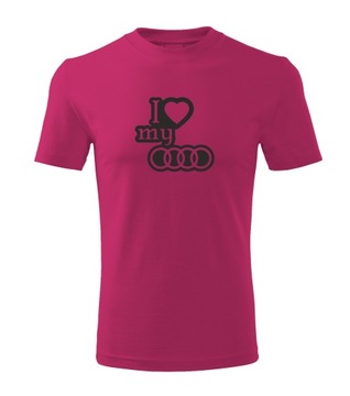 Koszulka T-shirt męska M87 AUDI A4 A3 A5 różowa rozm L