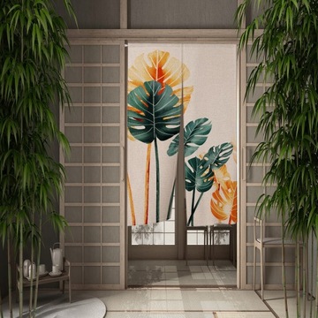 85*120cm Zasłona drzwlowa Zielona liść rośliny ja