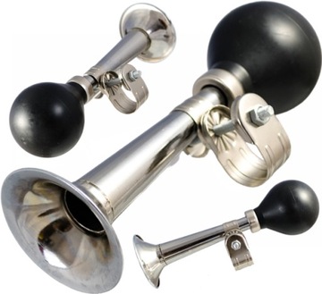 Trąbka do roweru srebrna 180 mm