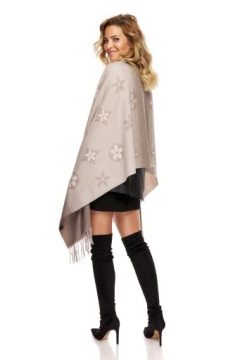 Шарф ЖЕНСКИЙ БОЛЬШОЙ ПЛОТНЫЙ, бежевая бахрома