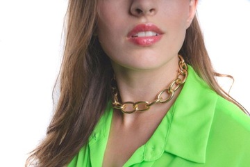 NASZYJNIK ŁAŃCUCH CHOKER ZŁOTY GRUBY NA SZYJE GOLD