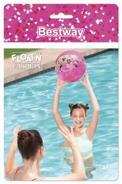 Пляжный мяч с блестками Розовый 41см Bestway 31050