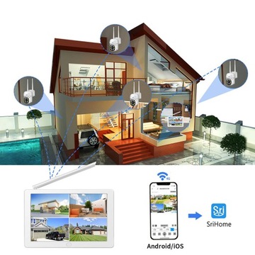 ZESTAW MONITORINGU WIFI 4 KAMERY OBROTOWE 2MPX FHD