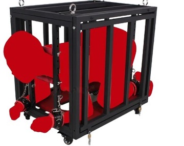 Duża klatka BDSM Bondage zestaw meble niewolnik dyby kajdanki więzień