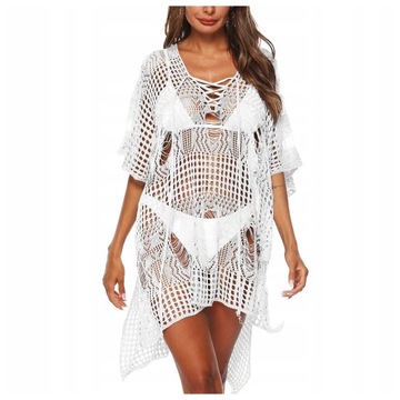ПАРЕО ажурное пляжное платье ТУНИКА в стиле бохо ГЛАЗА