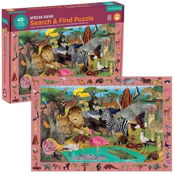PUZZLE OBSERWACYJNE Afrykańskie Safari MUDPUPPY 4+