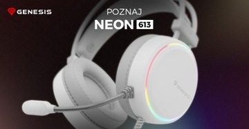 Накладные наушники GENESIS Neon 613 RGB с микрофоном, белые