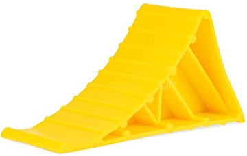 KLIN POD KOŁO PLASTIKOWY DO SAMOCHODU AUTA PRZYCZEPY LAWETY ŻÓŁTY 22X8X11CM