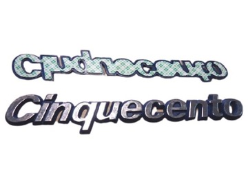 ZNAK EMBLEMAT FIAT CINQUECENTO oryginał CHROM