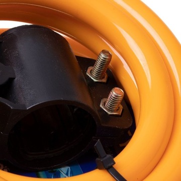 Велосипедный замок с комбинацией/кодом - оранжевый, длинный 120 см