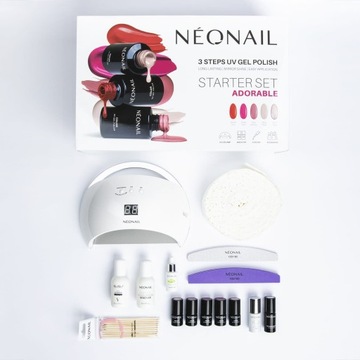 NEONAIL Zestaw do manicure ADORABLE Starter Set - Lampa LED 21W/48