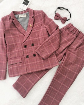 КОМПЛЕКТ ДЛЯ МАЛЬЧИКА, ЭЛЕГАНТНЫЙ торжественный комплект с клетчатым галстуком-бабочкой 140