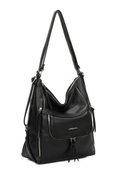 Damski Plecak Torebka Shopper LUIGISANTO Czarna