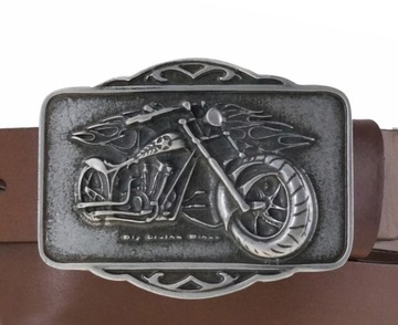 КОЖАНЫЙ РЕМЕНЬ ДЛЯ МОТОЦИКЛИСТОВ, ПРЯЖКА ЧОППЕРА