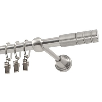 Karnisz metalowy pojedynczy 19 mm 140 cm z kółkami