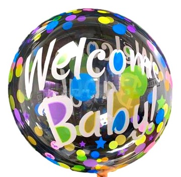 Balon Foliowy Welcome Baby PRZEROCZYSTY 53cm