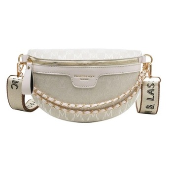 SASZETKA NERKA DAMSKA TOREBKA LISTONOSZKA BIAŁA CROSSBODY BIODRÓWKA