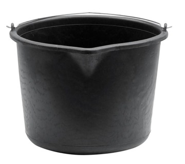 WIADRO BUDOWLANE PLASTIKOWE CZARNE Z WYLEWKĄ 12L