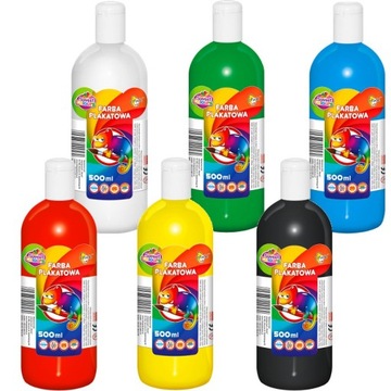 FARBY PLAKATOWE ZESTAW 6 X 500ML SWEET COLOURS