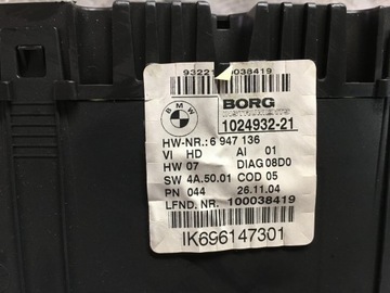 BMW E87 2.0I PŘÍSTROJOVÁ DESKA 6947136 N46