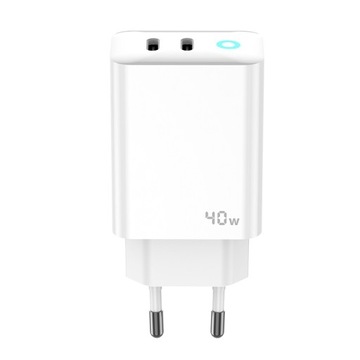 JELLICO Мощное настенное зарядное устройство мощностью 40 Вт, 2xUSB C + USB C — кабель Lightning
