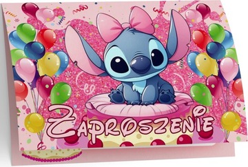 ZAPROSZENIE LILO I STICH STICZ TORT ANDZIA ZAPROSZANIA URODZINOWE 20x15 cm