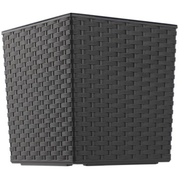 КРЫШКА ДЛЯ ЦВЕТОЧНОГО ВАЗОНА СО ВСТАВКОЙ ДЛЯ ЦВЕТОВ ГРАФИТ 30см